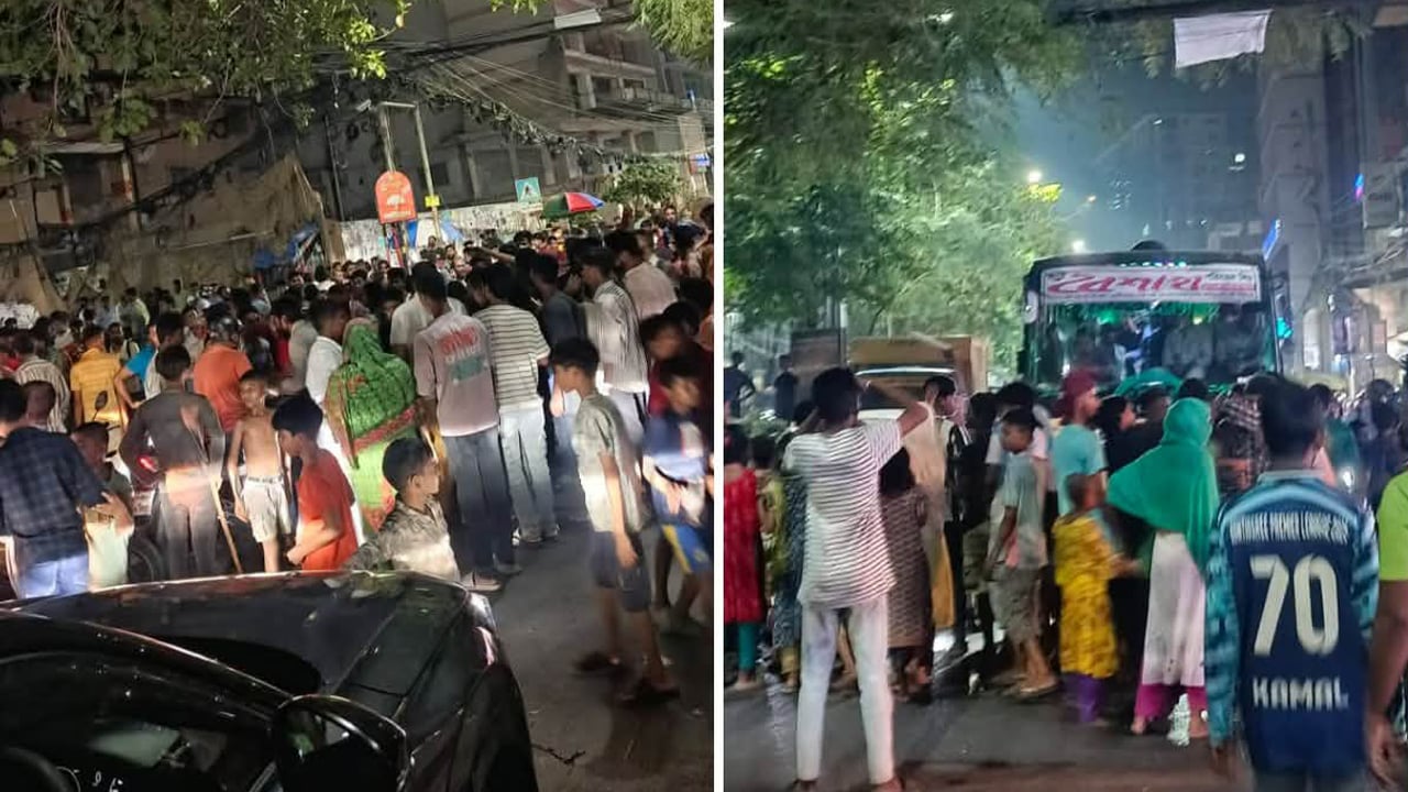মহাখালীতে তীব্র যানজট, ঘণ্টা পার হলেও নড়ছে না গাড়ি