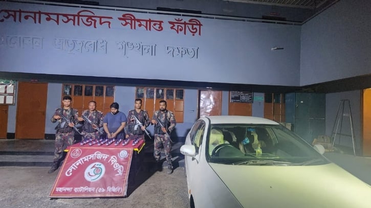 মান্ত থেকে বিপুল নেশাজাতীয় সিরাপ জব্দ, গাড়িসহ আটক ১