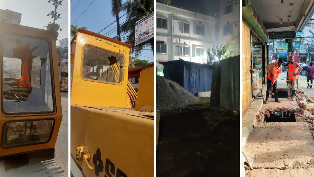 চাঁদাবাজি-হামলায় থমকে থাকা ফেনীর ড্রেন নির্মাণকাজ ৬ মাস পর শুরু