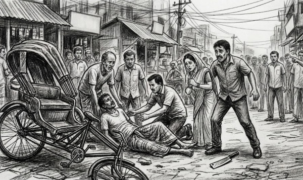 স্ত্রীর সামনে স্বামীকে কুপিয়ে হত্যা